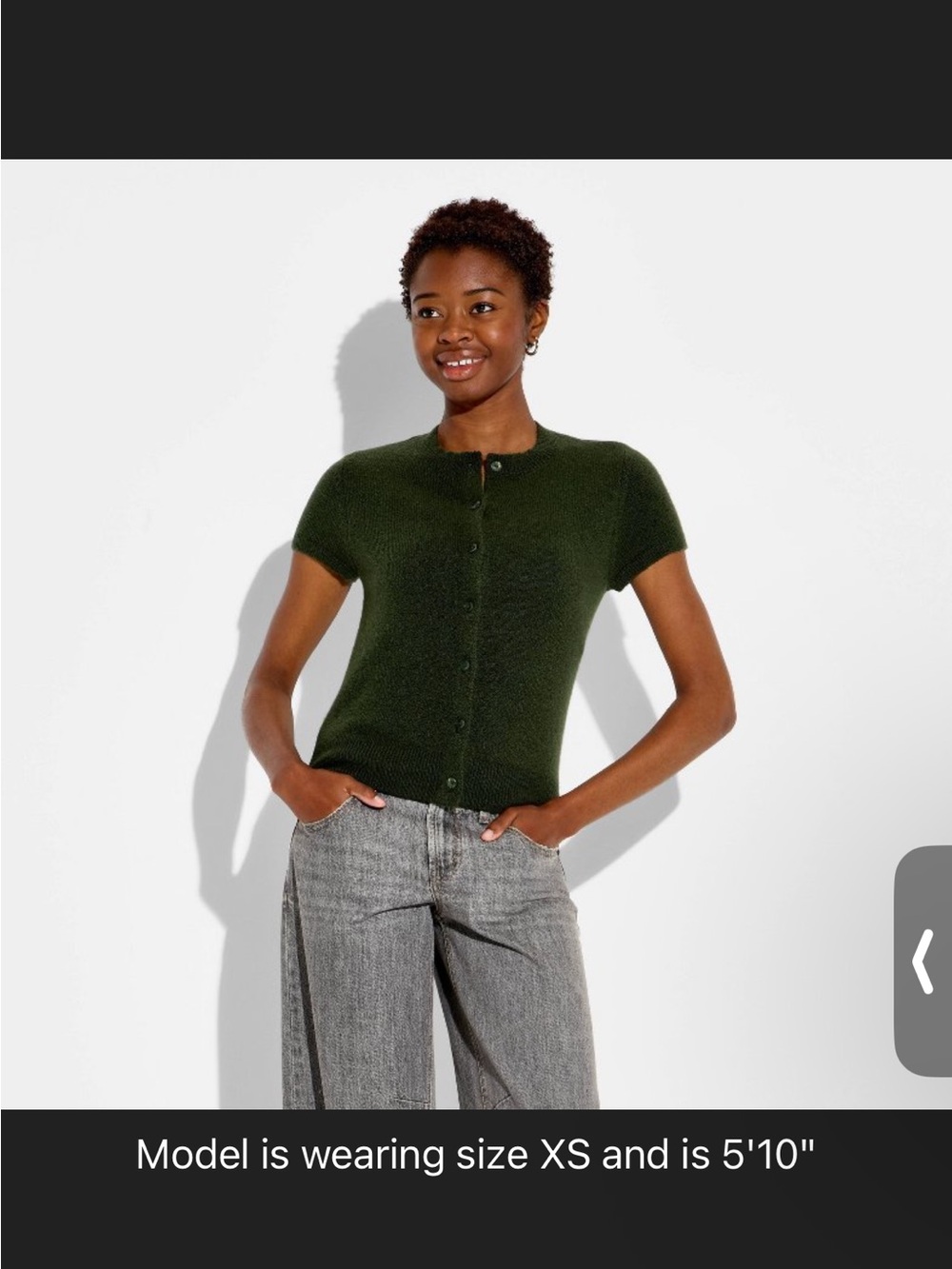 wild fable Olive Green Short-Sleeve Button-Front Top